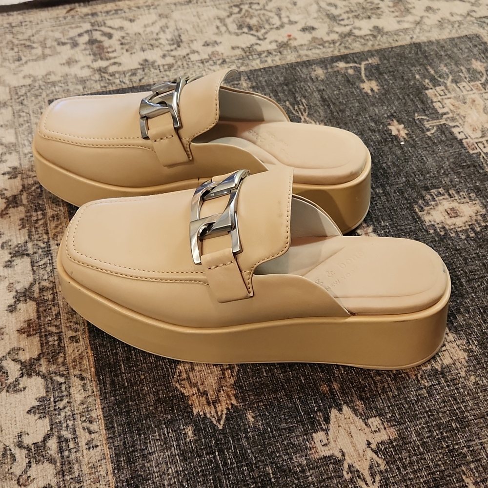 Rag & Bone New York platform mules sz.40 cream